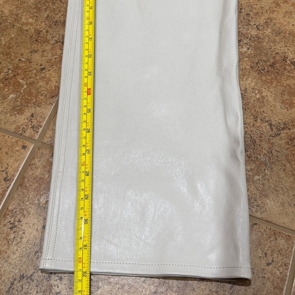 NWT Womens rag & bone Harlow Leather Mid-Rise Straight Pants 31 Stone Nude Fall - Picture 10 of 12